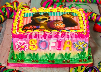 Torta Infantil Masha y el Oso